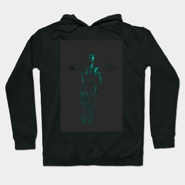 Glimpse of angel like creature. Beautiful girl. Dark, green, gray. More reflex. Hoodie by 234TeeUser234